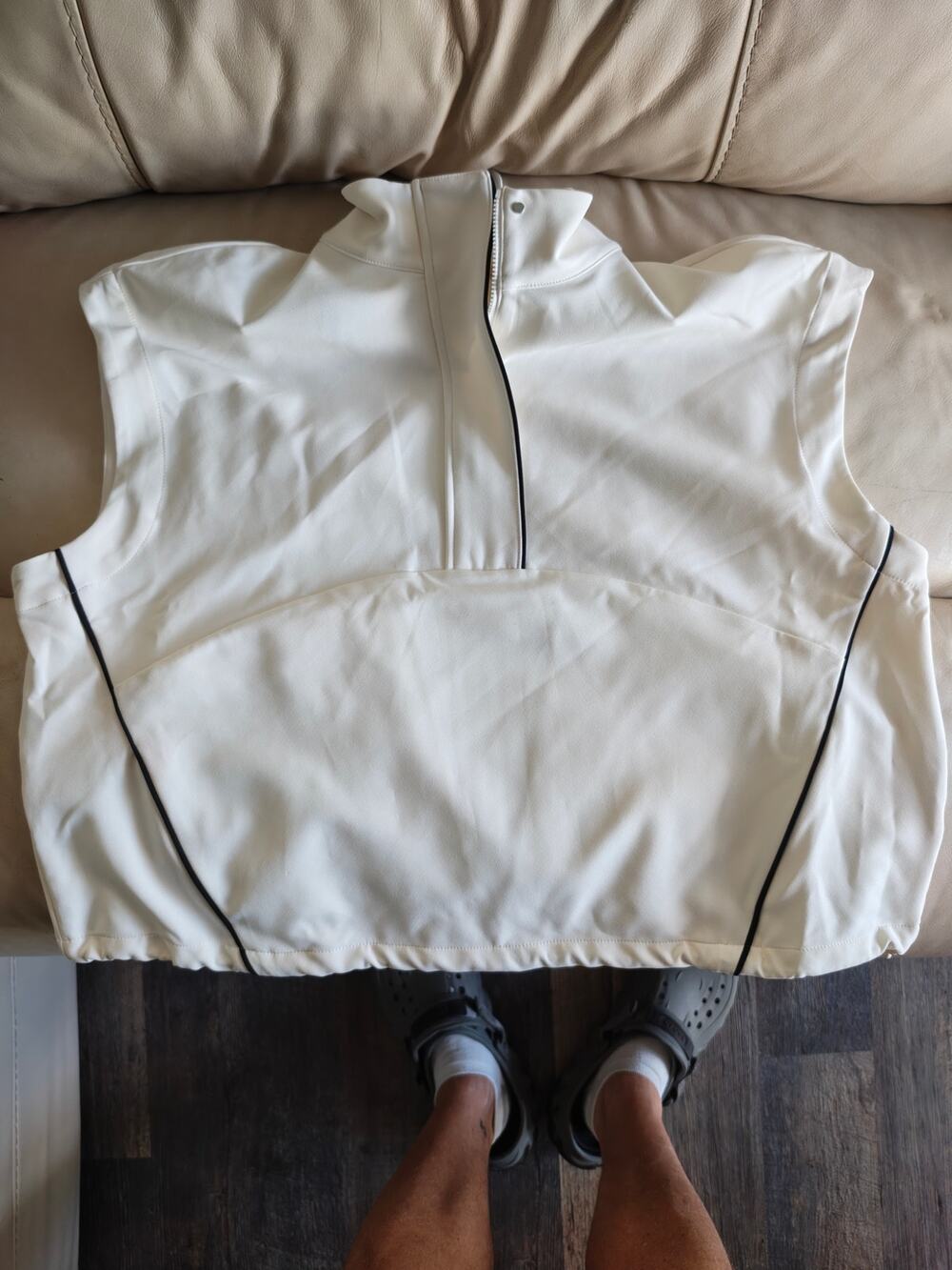 Calia Zip Golf Sleeveless, Women, sz L , Pure Ivory retail $88